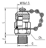 Druckanschluss mit männlicher Implantation M16X1,5