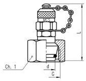 Druckanschluss mit drehbarem Anschluss DIN 3865 Kegel 24°