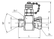 Druckanschluss männlich Kegel 60° weiblich drehbarer Anschluss BS 5200